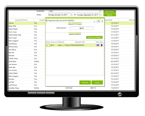 Instant Accepts payments screen on monitor