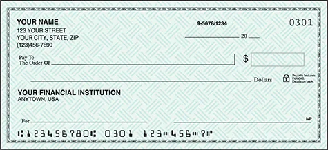 Example of a paper check.